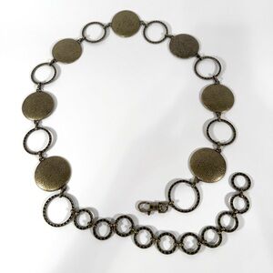 Women’s Textured Circle Link Belt - Gold Tone